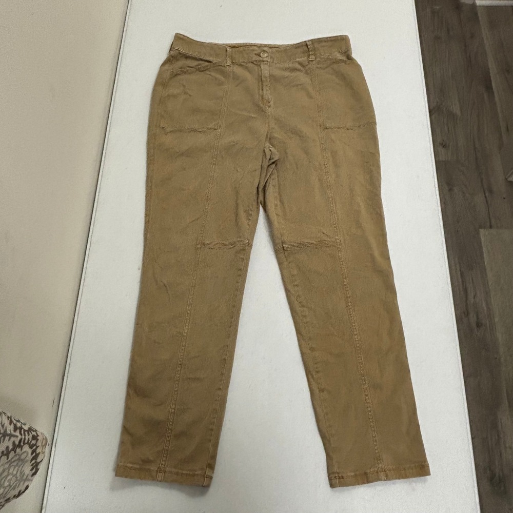 Chicos So Slimming Tan Khaki Straight Leg Utility Pants Size 2.5R US 14R